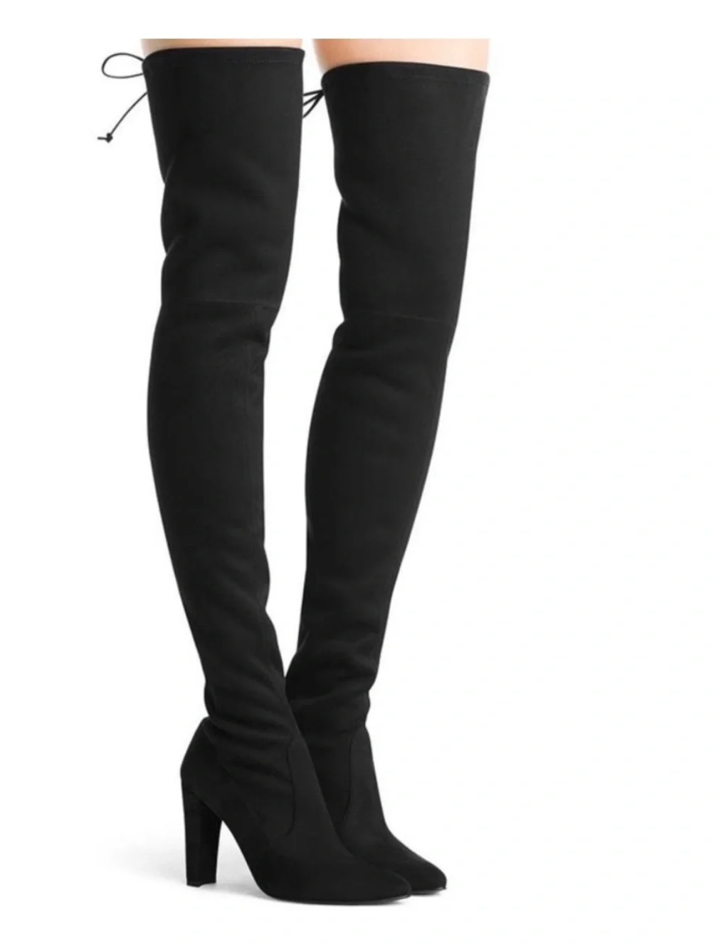 Stuart Weitzman Over-the-Knee Black Suede High Heel Boots
